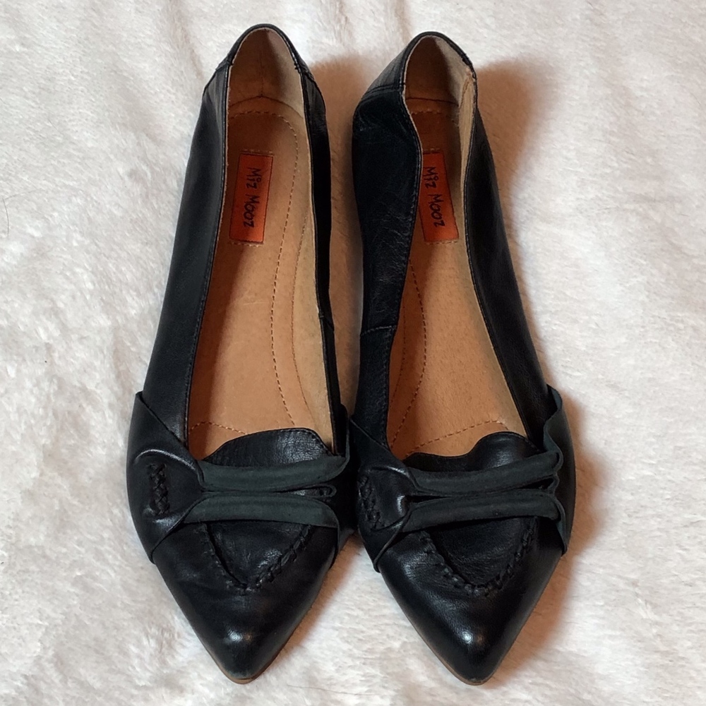 **SOLD** Miz Mooz "Brisk" Black Leather Flats